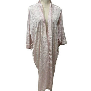 Vintage Christian Dior Pink Lace Long Robe With Pockets.
